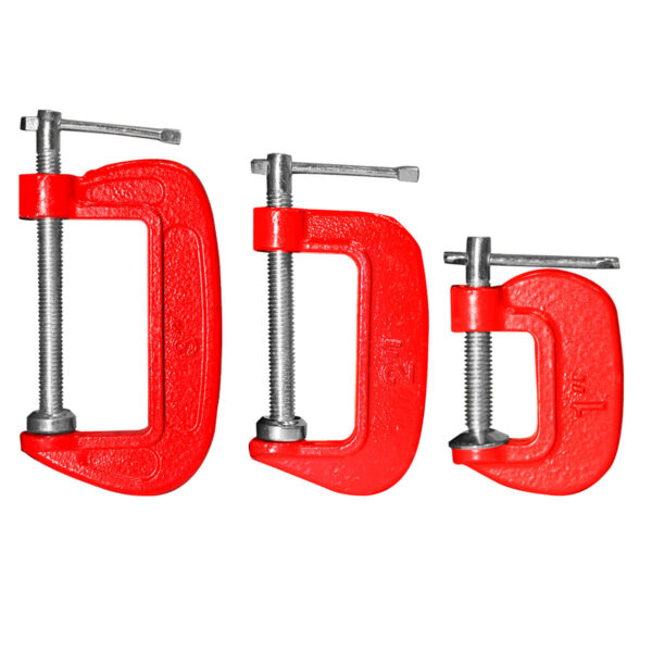 Jogo de Grampos Tipo C com 3 Peças 1'' 2'' 3''