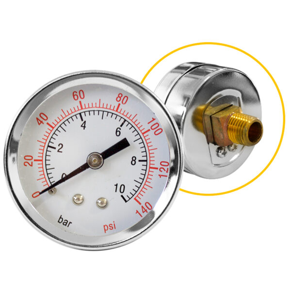 Manometro Horizontal 1/4" 50MM 10 BAR