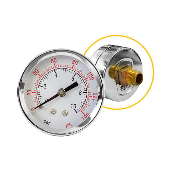 Manometro Horizontal 1/4" 40MM 10 BAR