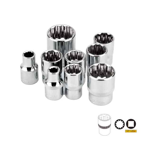 Soquete Estriado Encaixe 1/2" - Unitário