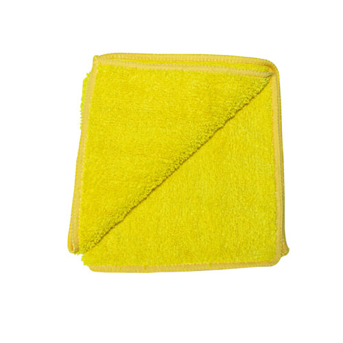 Toalha De Microfibra Amarela 30 X 30cm Para Polimento 350gsm