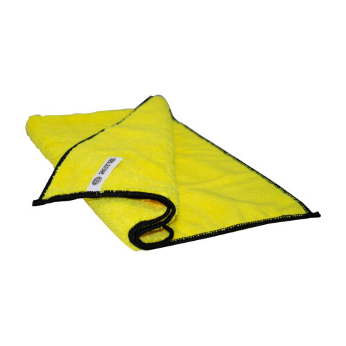 Toalha De Microfibra Amarela Com Bordas Pretas 60x40 Cm 78g - Imagem 4