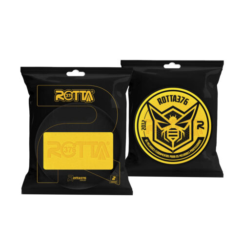Toalha De Microfibra Amarela Com Bordas Pretas 60x40 Cm 78g - Imagem 2
