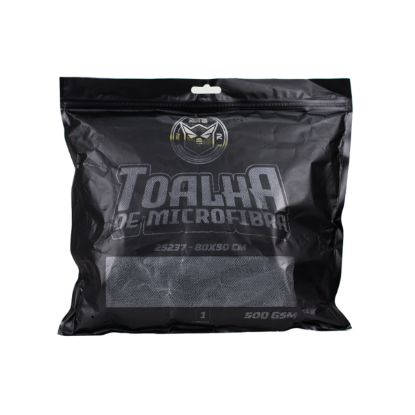 Toalha De Microfibra Preto Com Bordas Amarelas 80x50 Cm 200g