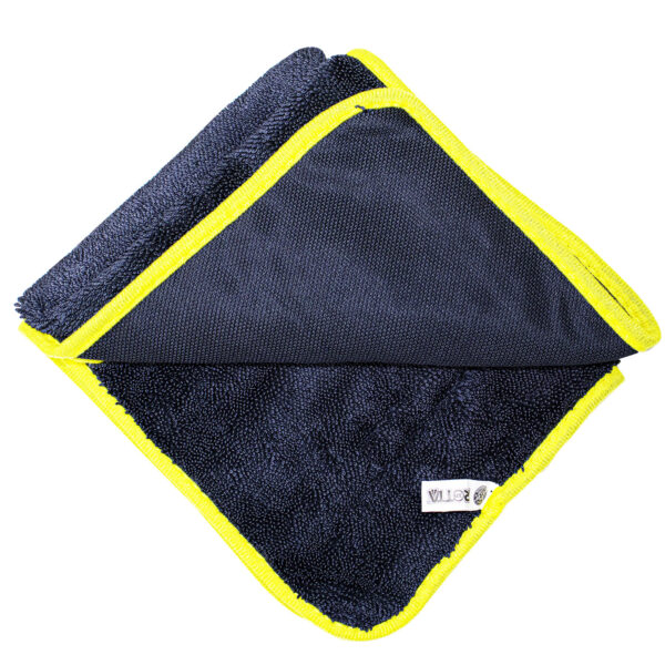 Toalha De Microfibra Preto Com Bordas Amarelas 80x50 Cm 200g