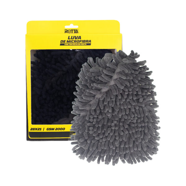 Luvas De Microfibra Para Limpeza De Carros Preta 28x21 123g