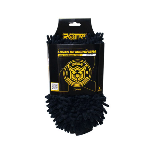Luvas De Chinille Para Limpeza De Carros Preta 28x21 123g