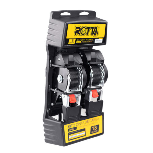 Kit 2 Cinta De Carga 25mm Com Catraca Automática 680kg X 3,6m