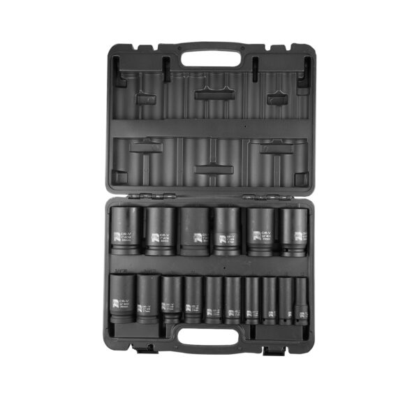Kit Soquete De Impacto 16 Pçs 1/2'' -13/15/17/19/21/22/24/27 3/4'' - 27/30/32/33 1" - 27/30/32/33)