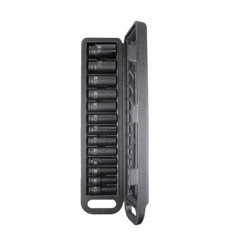 Kit Soquete De Impacto Estriado 1/2 80mm 10/12/13/14/15/16/17/18/19/21/22/24/ 27mm