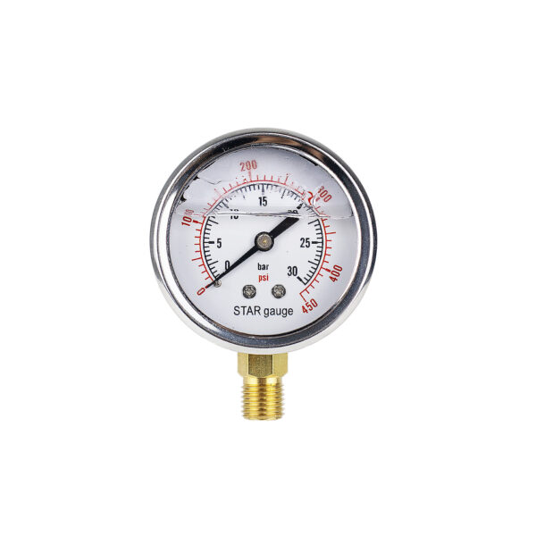 Manometro Vertical Com Glicerina 1/4'' 30 Bar