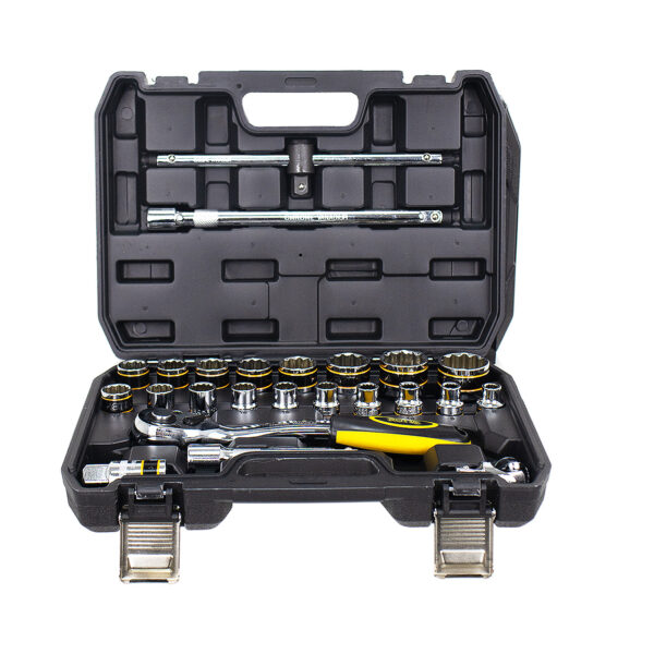 Jogo De Ferramentas 1/2" 24 Pçs - Soquetes Estriados