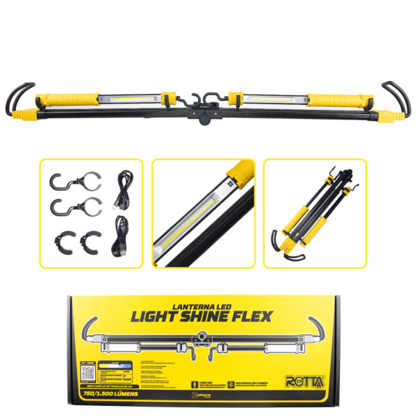 Lanterna Led Cob de 30W Dobravel Para Capota