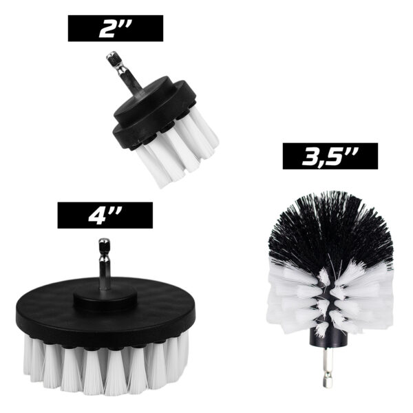 Kit Escovas Macias Para Limpeza - P/ Furadeira (2"/3.5"/4")