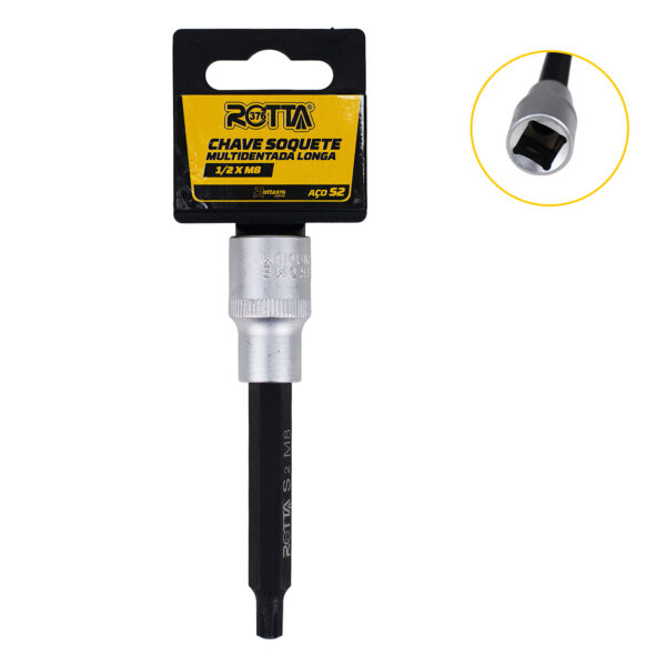 Chave Soquete Multidentada Longa 1/2 X M8