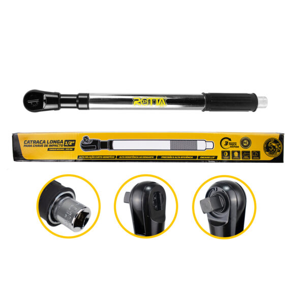 Catraca longa para chave de impacto 1/2''