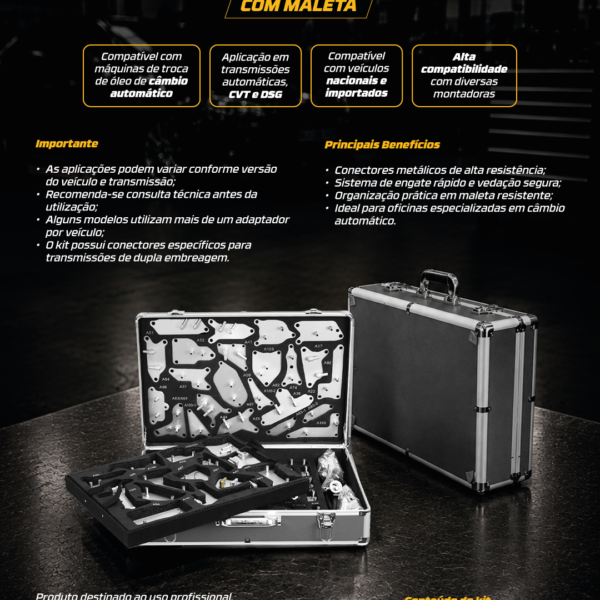 Kit Com Flanges Adaptadores Para Atf Com Maleta