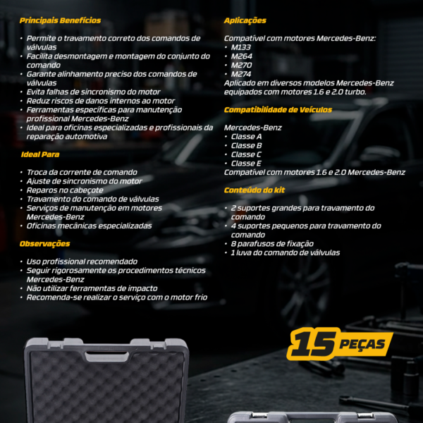 Kit De Sincronismo Do Comando Motores Mercedes-Benz M133 M264 M270 M274