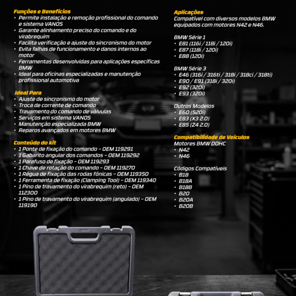 Kit Ferramentas De Sincronismo Dos Motores Bmw