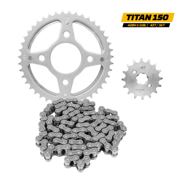 Kit Relação De Moto Titan 150 - 428H X 118L,43T/16T