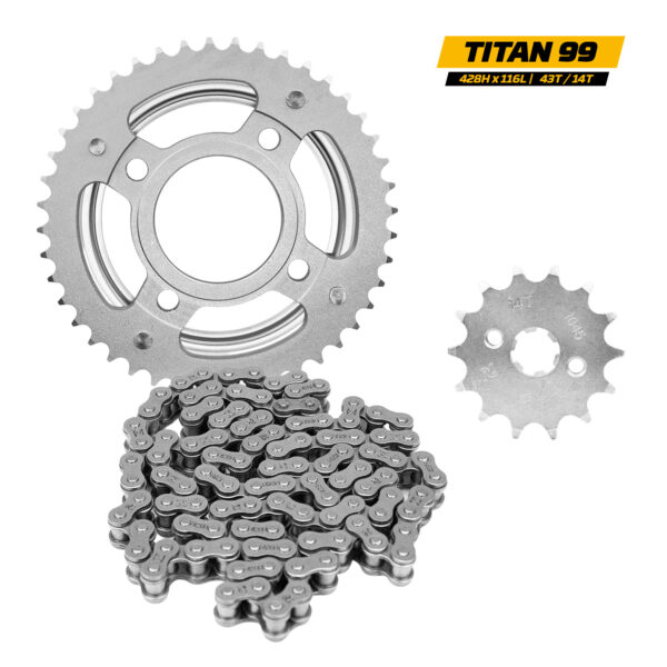 Kit Relação De Moto Titan 99 - 428Hx116L, 43T/14T
