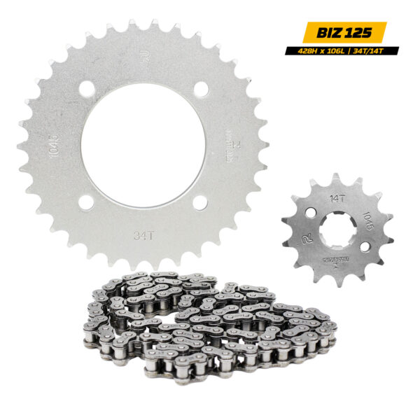 Kit Relação De Moto Biz 125 - 428Hx106L, 34T/14T