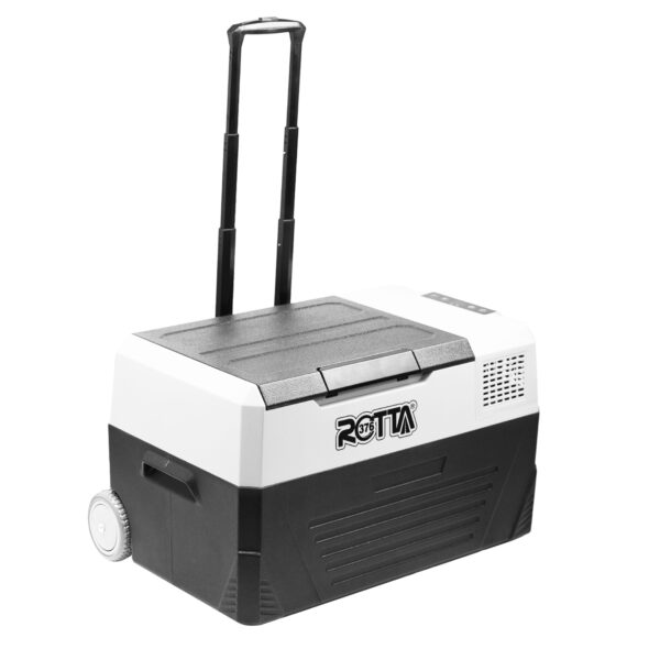 Geladeira Portatil Automotiva Preta 48 Litros Modelo Rtt Sem Cesto Com Bluetooth Quadrivolt